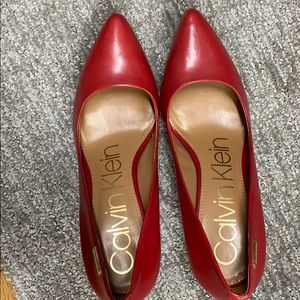 2 inch Calvin Klein red heels